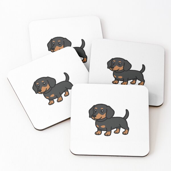 Item preview, Weenie dog black and tan cute designed and sold by sonksticks.