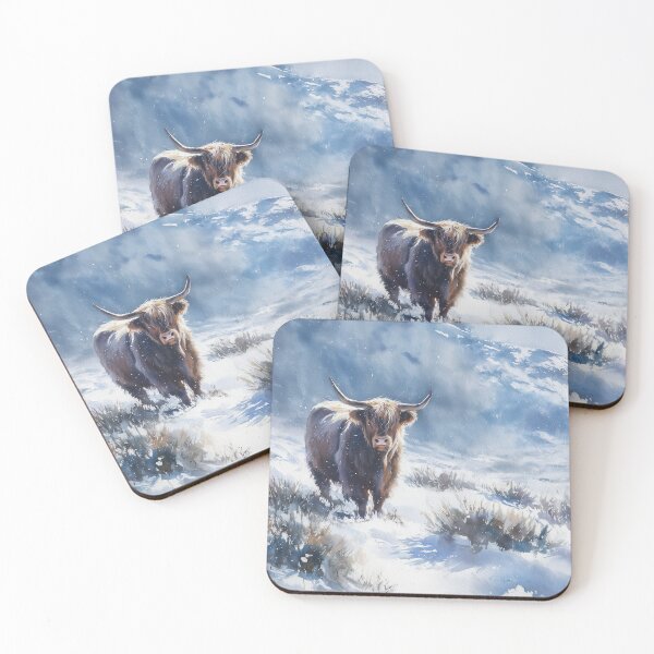 Item preview, Highland Cow in Snowy Landscape designed and sold by laurashawart.