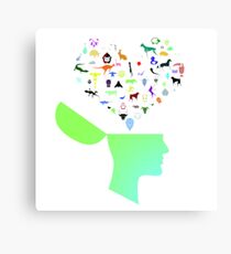 Head & Mind filled with Animal thoughts Canvas Print