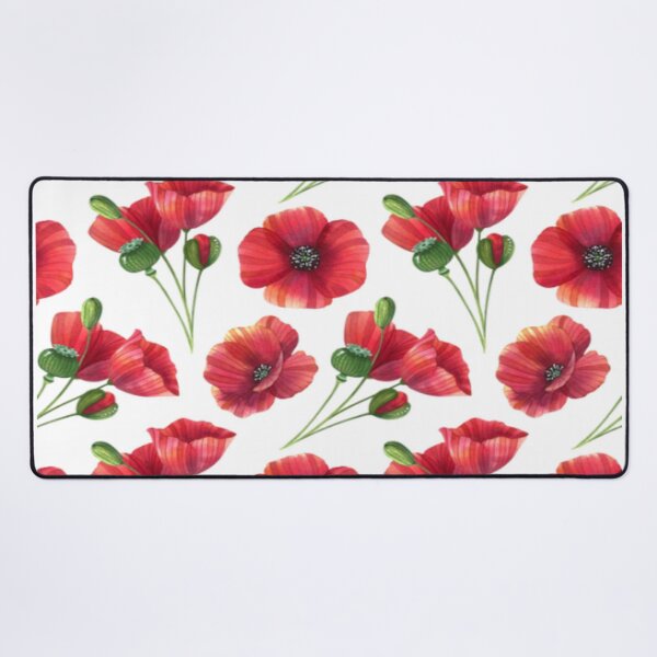 Item preview, Floral Design 249 Red Poppy Floral Pattern – Watercolor Botanical Design designed and sold by Kimmi graphics.