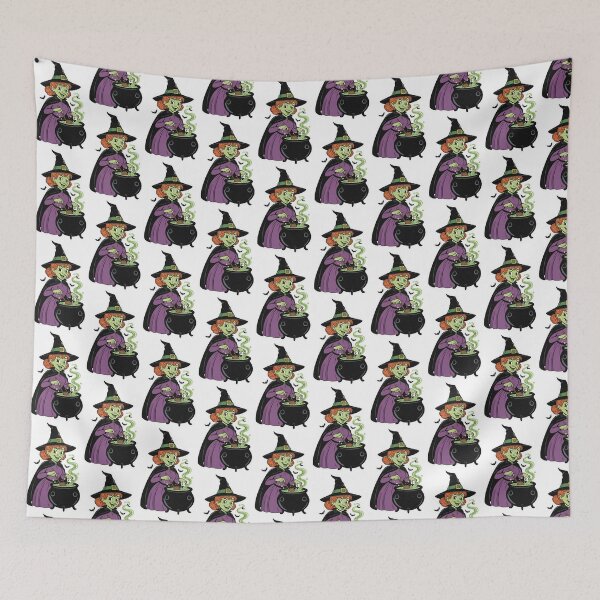 Artikelvorschau, Vintage Halloween-Hexe entworfen und verkauft von Homelesssquid's Stickers & More.