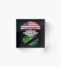 American Brother With Tanzanian Roots - Gift For Tanzanian Brother From Brother Or Sister Acrylic Block