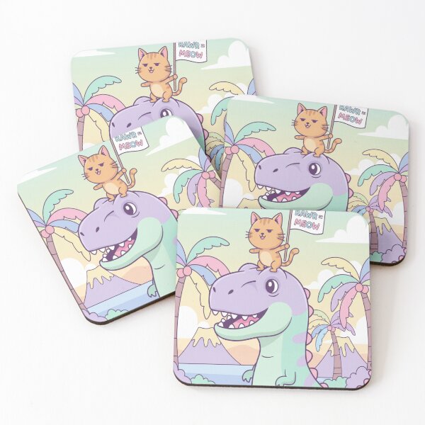 Item preview, Dinosaur Rider Cat Epic Fantasy Cat Riding T-Rex Design designed and sold by Neko-Doodle-co.