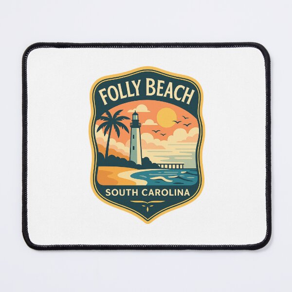 Item preview, Folly Beach Lighthouse – South Carolina Coastline Badge designed and sold by Places On Earth.