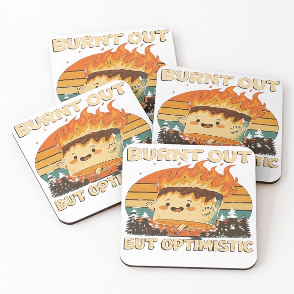 Item preview, Burnt Out But Optimistic – Cute Marshmallow on Fire designed and sold by MacksMerch.