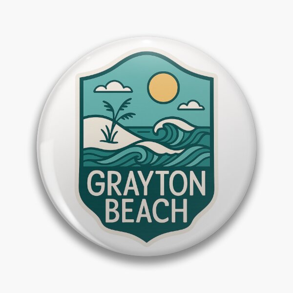 Item preview, Grayton Beach Waves – Florida Panhandle Coastal Badge designed and sold by Places On Earth.