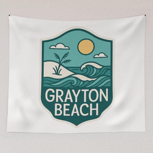Item preview, Grayton Beach Waves – Florida Panhandle Coastal Badge designed and sold by Places On Earth.
