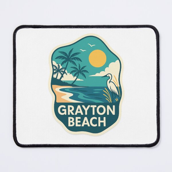Item preview, Grayton Beach Heron – Florida Gulf Shore Sunset Badge designed and sold by Places On Earth.