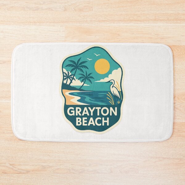 Item preview, Grayton Beach Heron – Florida Gulf Shore Sunset Badge designed and sold by Places On Earth.
