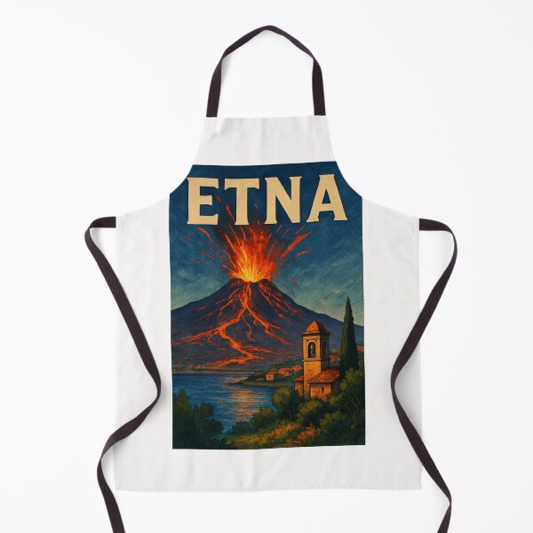 Item preview, Mount Etna at Night – Volcano Over Sicilian Coastline designed and sold by Places On Earth.