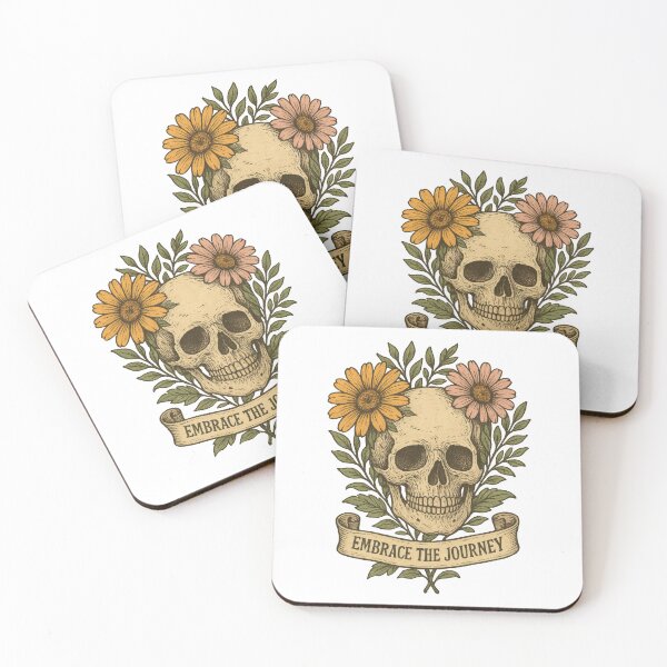 Item preview, Embrace the Journey – Floral Skull Motivational Design with Vintage Aesthetic designed and sold by inkoutninja.