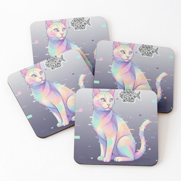 Item preview, NFT Glitch Kitty Futuristic Digital Cyberpunk Cat Vaporwave Aesthetic Meme Art designed and sold by Neko-Doodle-co.