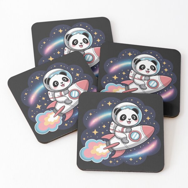 Artikelvorschau, Niedliches Chibi-Panda-Astronauten-Design | Kawaii Pastell-Weltraumrakete entworfen und verkauft von ColorSplash123.