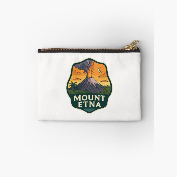 Item preview, Mount Etna Eruption Badge – Sicily Volcano Night Scene designed and sold by Places On Earth.