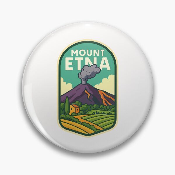 Item preview, Mount Etna Vineyards Badge – Sicily’s Volcanic Countryside designed and sold by Places On Earth.