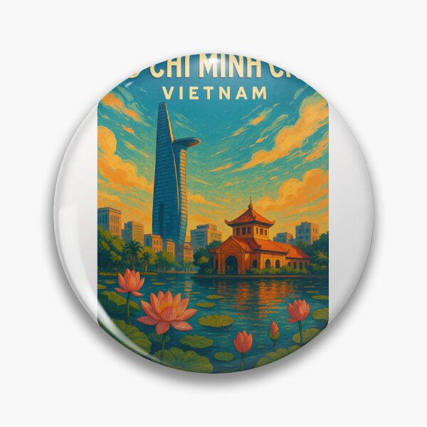 Item preview, Ho Chi Minh City Lotus View – Vietnam Skyline with Bitexco Tower designed and sold by Places On Earth.