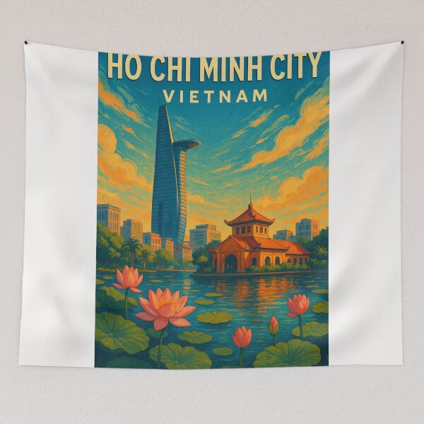 Item preview, Ho Chi Minh City Lotus View – Vietnam Skyline with Bitexco Tower designed and sold by Places On Earth.