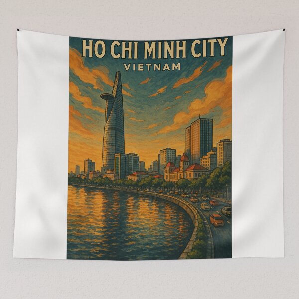 Item preview, Ho Chi Minh City Riverside – Vietnam Urban Skyline at Sunset designed and sold by Places On Earth.