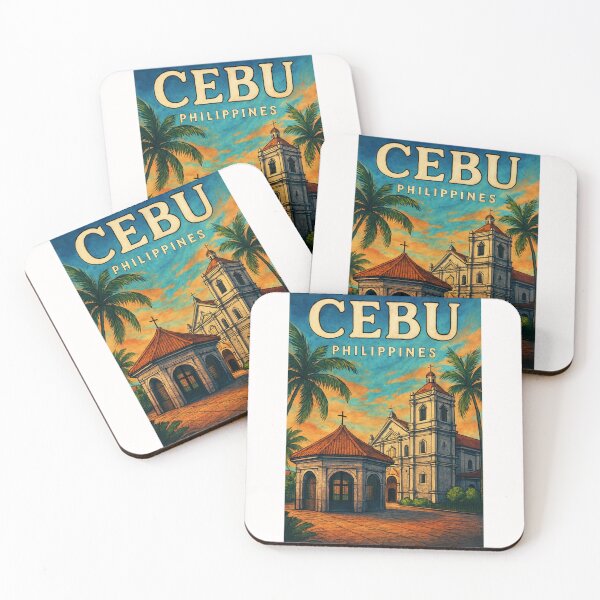 Item preview, Cebu Heritage Scene – Philippines Basilica with Palm Trees designed and sold by Places On Earth.