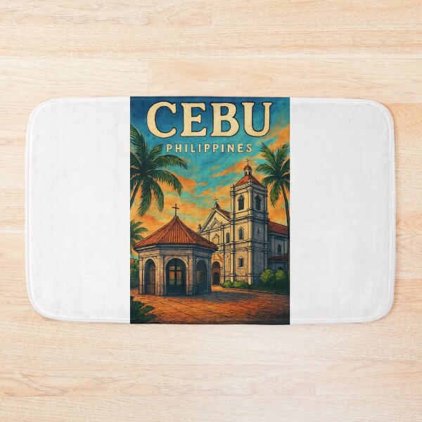 Item preview, Cebu Heritage Scene – Philippines Basilica with Palm Trees designed and sold by Places On Earth.