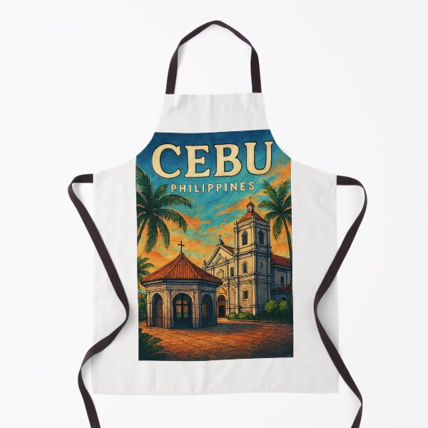 Item preview, Cebu Heritage Scene – Philippines Basilica with Palm Trees designed and sold by Places On Earth.