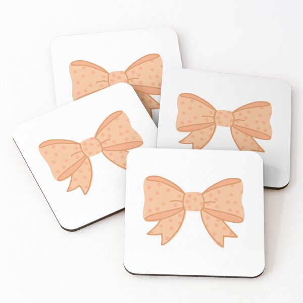 Item preview, Salmon Polka Dot Bow | Cute Kawaii Aesthetic Ribbon Design designed and sold by PinFlick.