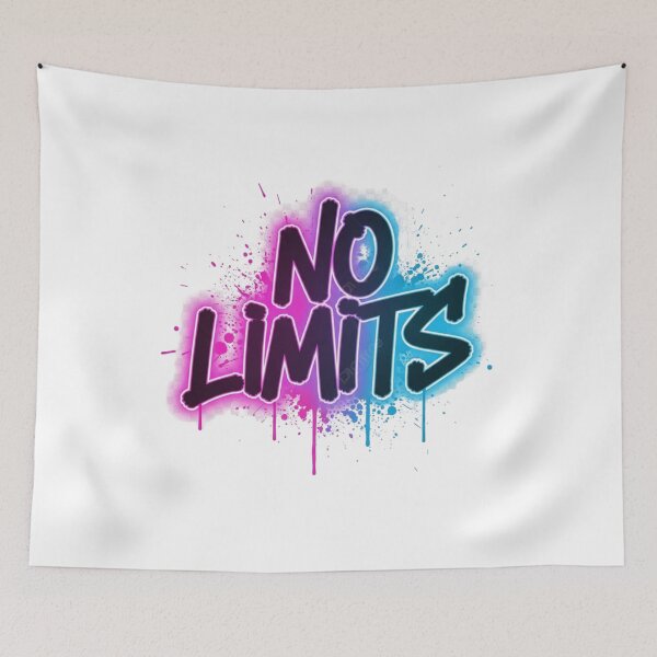 Item preview, NO LIMITS Graffiti Streetwear Typography – Neon Spray Paint Urban Design designed and sold by Happyfreedom.