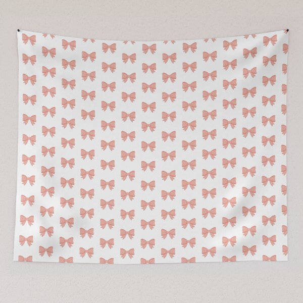 Item preview, Peach Polka Dot Bow | Cute Kawaii Aesthetic Ribbon Design designed and sold by PinFlick.