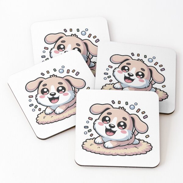 Item preview, Cute Chibi Laughing Dog Design | Kawaii Pastel Rolling Puppy designed and sold by ColorSplash123.