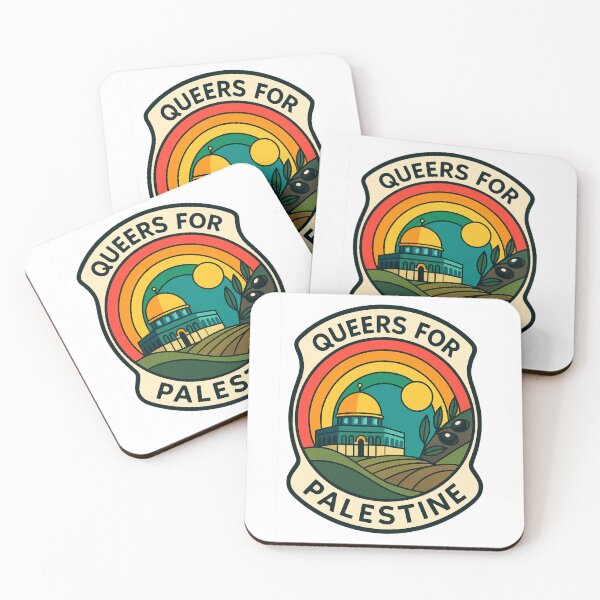Item preview, Queers for Palestine with Dome and Rainbow Landscape designed and sold by Aryabek.