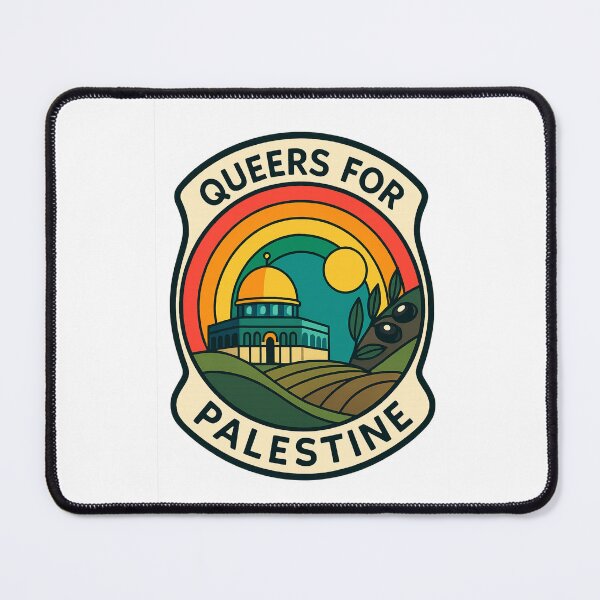 Item preview, Queers for Palestine with Dome and Rainbow Landscape designed and sold by Aryabek.