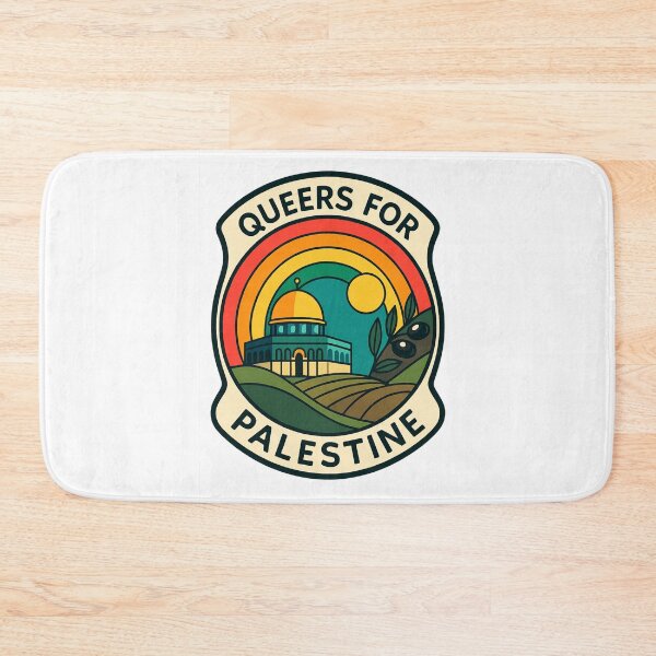 Item preview, Queers for Palestine with Dome and Rainbow Landscape designed and sold by Aryabek.
