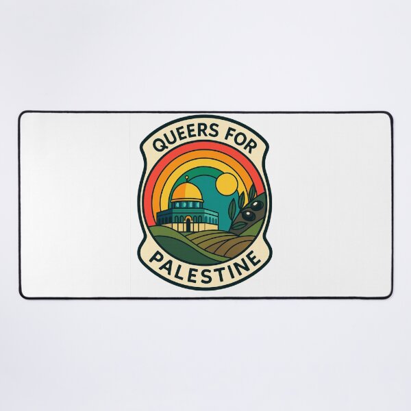 Item preview, Queers for Palestine with Dome and Rainbow Landscape designed and sold by Aryabek.