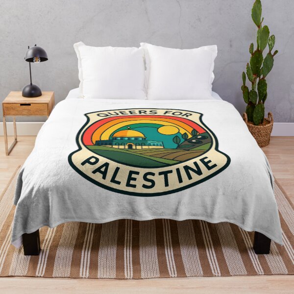 Item preview, Queers for Palestine with Dome and Rainbow Landscape designed and sold by Aryabek.