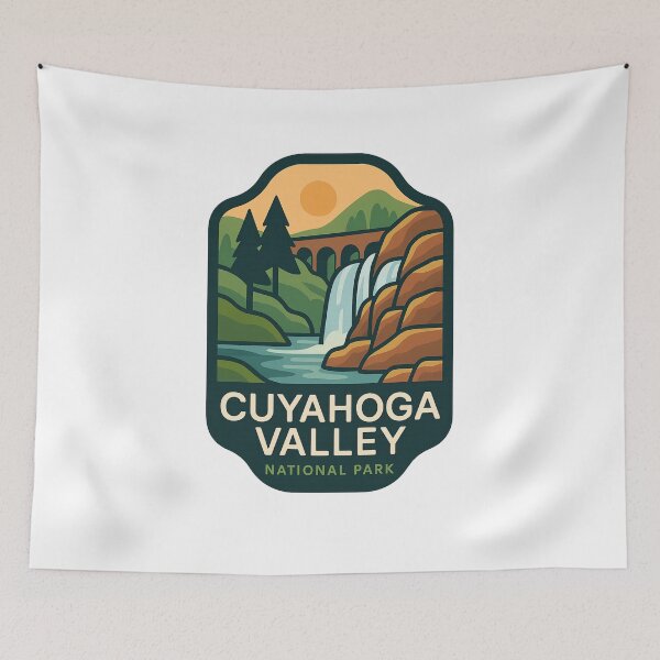 Item preview, Cuyahoga Valley National Park with Bridge and Waterfall designed and sold by Aryabek.