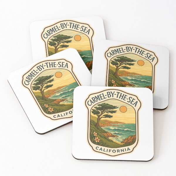 Item preview, Carmel-by-the-Sea Coastal Cypress and Sunset Coastline designed and sold by Aryabek.