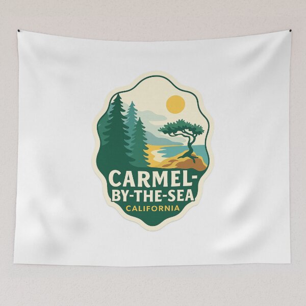 Item preview, Carmel-by-the-Sea Cliffside Tree and Coastal View designed and sold by Aryabek.