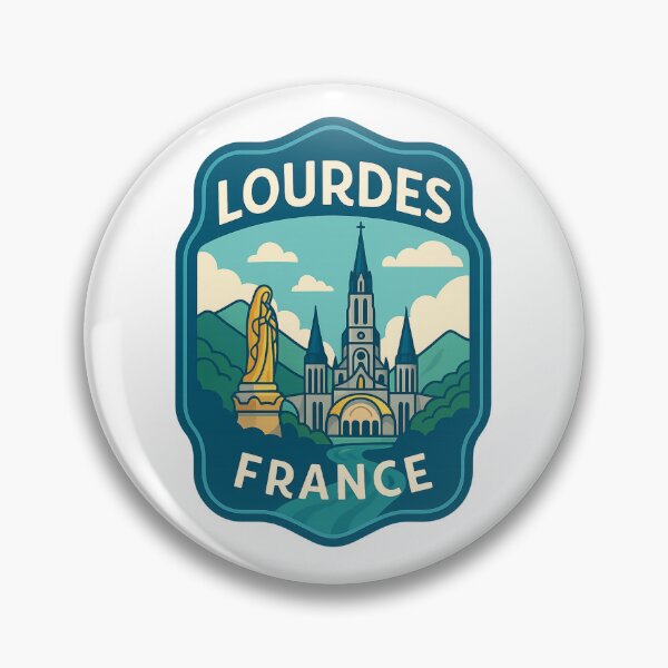 Item preview, Lourdes France – Basilica and Marian Shrine Badge designed and sold by Aryabek.