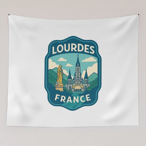 Item preview, Lourdes France – Basilica and Marian Shrine Badge designed and sold by Aryabek.