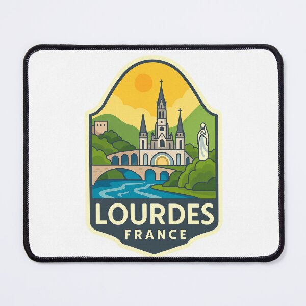 Item preview, Lourdes France – Sunset View of Pilgrimage Site and River designed and sold by Aryabek.