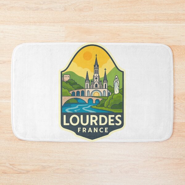 Item preview, Lourdes France – Sunset View of Pilgrimage Site and River designed and sold by Aryabek.