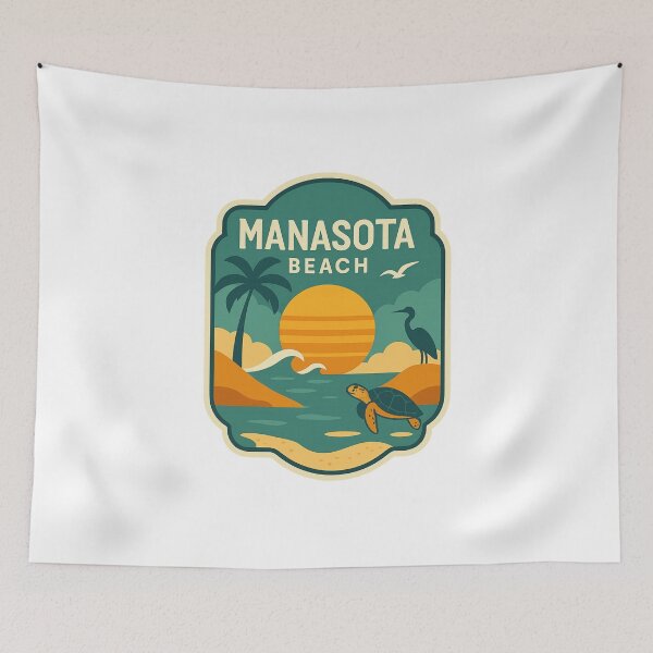 Item preview, Manasota Beach Florida – Sunset, Heron, and Sea Turtle designed and sold by Aryabek.