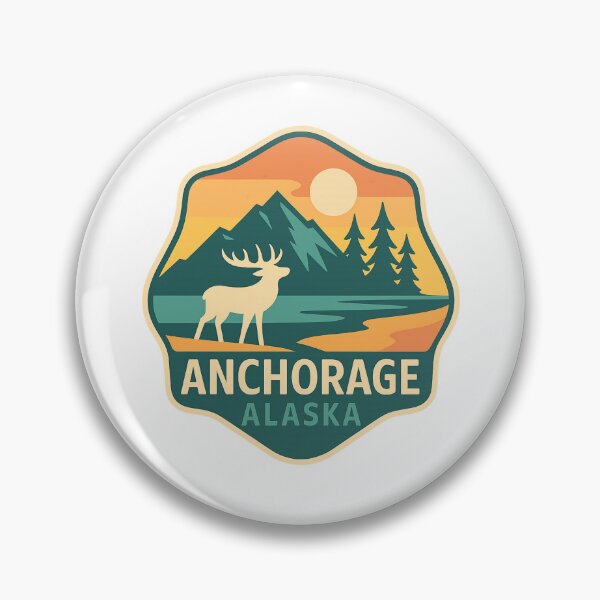 Item preview, Anchorage Alaska – Moose and Mountain Sunset Landscape designed and sold by Aryabek.