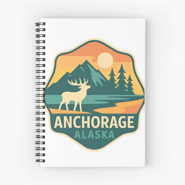 Item preview, Anchorage Alaska – Moose and Mountain Sunset Landscape designed and sold by Aryabek.