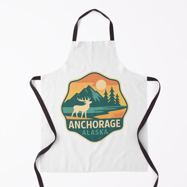 Item preview, Anchorage Alaska – Moose and Mountain Sunset Landscape designed and sold by Aryabek.