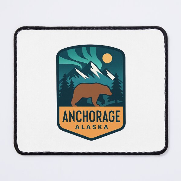 Item preview, Anchorage Alaska – Bear, Northern Lights, and Mountain View designed and sold by Aryabek.