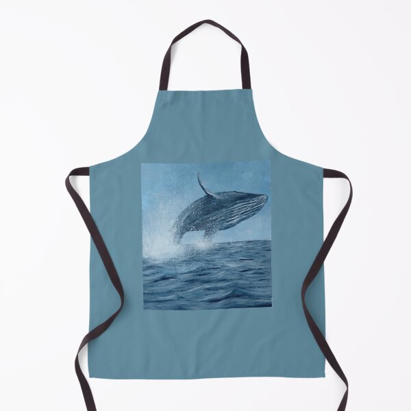 Item preview, Whale Jumping Over Waves – Surreal Ocean Painting Wall Art Print designed and sold by PourtionOfArt.