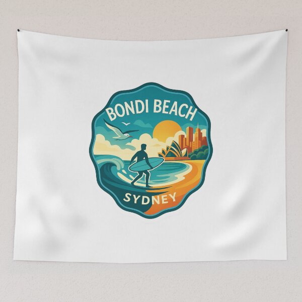 Item preview, Bondi Beach Sydney Surfer and Opera House Sunset designed and sold by Aryabek.