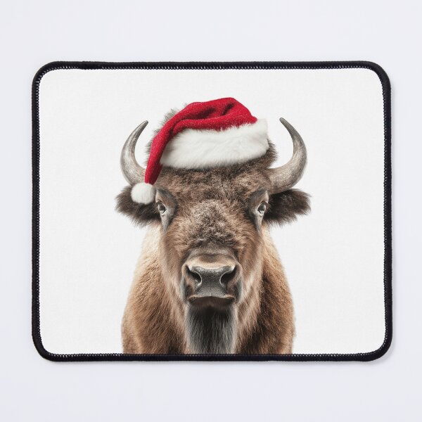 Item preview, Bison with Christmas Hat – Festive Bison Xmas Design designed and sold by LazyOwlStore.