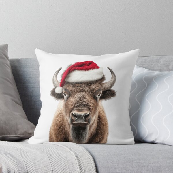 Item preview, Bison with Christmas Hat – Festive Bison Xmas Design designed and sold by LazyOwlStore.